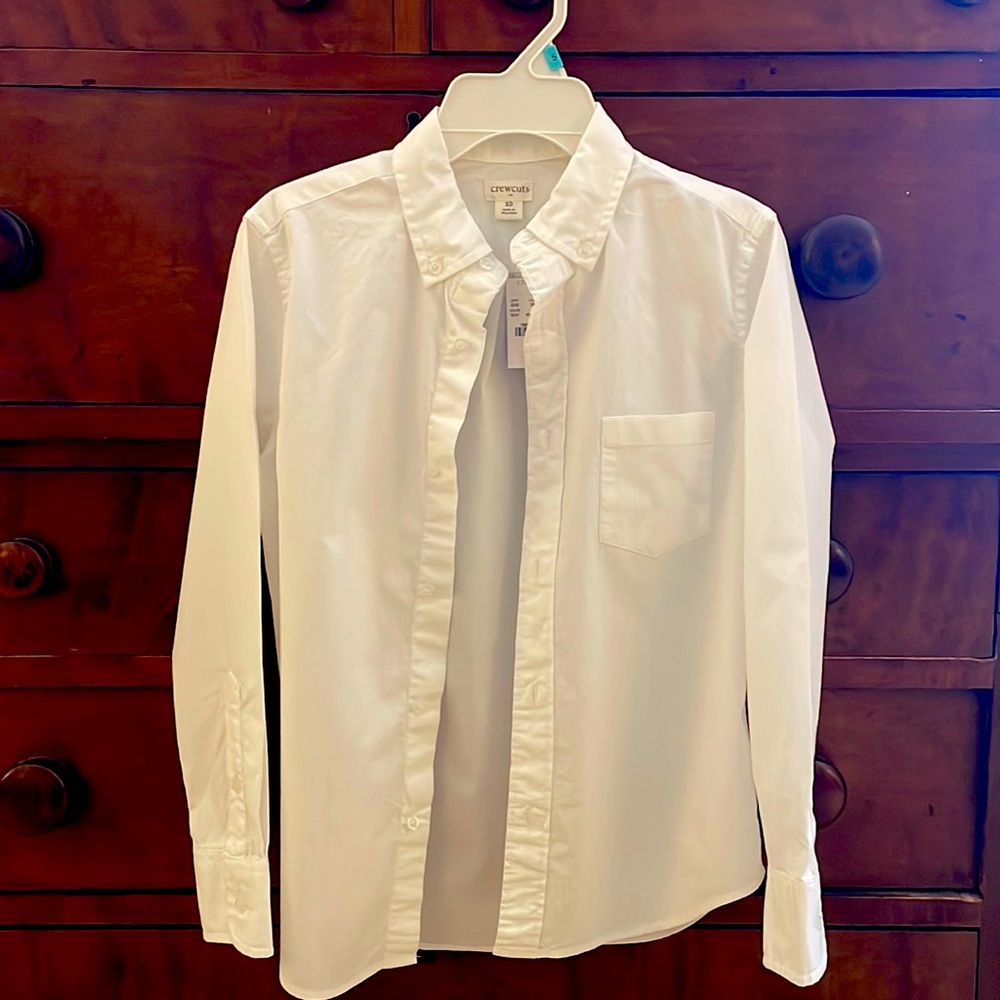 Crewcuts size 10 white shirt
